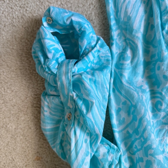 Lilly Pulitzer Turquoise Button-Down Swim Coverup - Picture 4 of 4